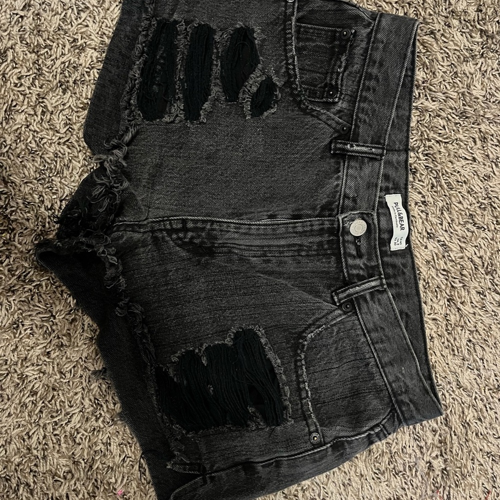 Pull&Bear Charcoal Denim Shorts